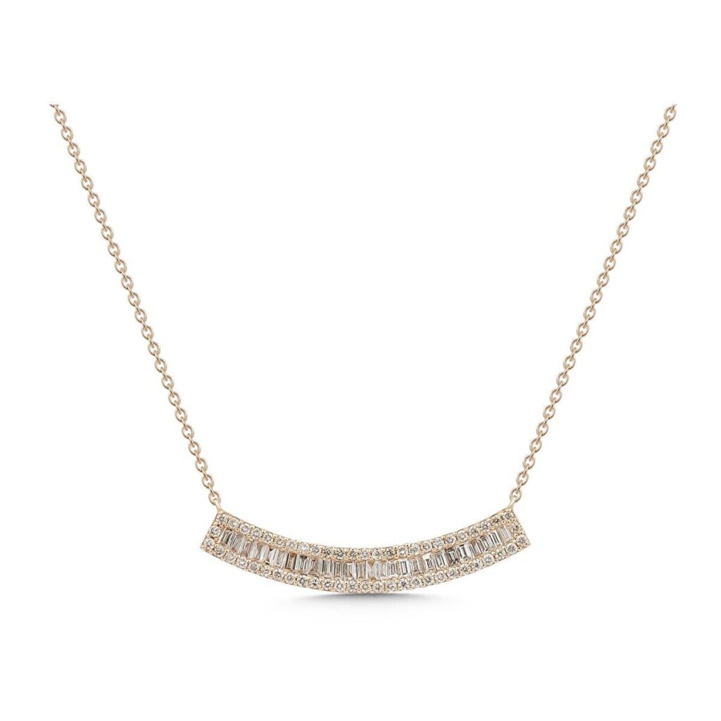 Pırlanta Baget Taşlı Sertifikalı Kolye